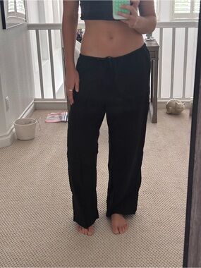 H&M Black Wide Leg Drawstring Pants
